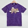 Graduation 2022 PhD Sloth Bachelor Master School Doctor Mineral Wash Tshirts Mineral Purple
