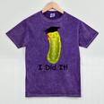 Graduation Cap Wearing Big Dill Pickle I Did It Graduate Fun Mineral Wash Tshirts Mineral Purple