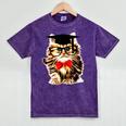 Graduation Cat Class Of 2023 Mineral Wash Tshirts Mineral Purple