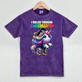 Graduation Kindergarten Unicorn Roller Skate Girls Grad Mineral Wash Tshirts Mineral Purple