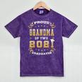 Graduation Proud Grandma Of Two 2021 Graduates High School Mineral Wash Tshirts Mineral Purple