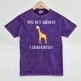 Graduation Shirt You Bet Giraffe I Graduated Pun Mineral Wash Tshirts Mineral Purple