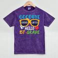 Graduation Shirt Goodbye Kindergarten Hello 1st Grade School Mineral Wash Tshirts Mineral Purple