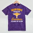 Graduation Shirt Nursing School Survivor Class Of 2018 Tee Mineral Wash Tshirts Mineral Purple