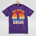 Graduation Six Seven Bruh Dabbing 67 Meme 6 7 Boys Kids Mineral Wash Tshirts Mineral Purple