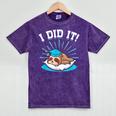 Graduation Did It Sloth Graduate Animal Sloths Sloth Mineral Wash Tshirts Mineral Purple