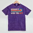 Groovy Like The 60s Aesthetic Nostalgia 1960's Retro Mineral Wash Tshirts Mineral Purple