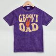 Groovy Dad 70s Aesthetic Nostalgia 1970's Retro Dad Mineral Wash Tshirts Mineral Purple