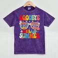 Groovy Goodbye 7th Grade Graduation Hello Summer Kids Mineral Wash Tshirts Mineral Purple