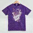 Hairdresser Gift Idea Graduation Tattoo Craft Hairstylist Mineral Wash Tshirts Mineral Purple