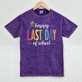 Happy Last Day Of School Women Teachers School Graduation Mineral Wash Tshirts Mineral Purple