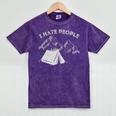 I Hate People Introvert Sarcastic I Love Camping Mineral Wash Tshirts Mineral Purple