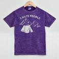 I Hate People Introvert Sarcastic I Love Camping Raglan Baseball Tee Mineral Wash Tshirts Mineral Purple