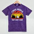 I Hate People That's Why I Camp Camper Meme Introvert Mineral Wash Tshirts Mineral Purple