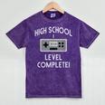 High School Graduation Shirt Level Complete Video Gamer Mineral Wash Tshirts Mineral Purple
