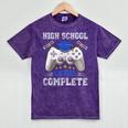 High School Level Complete Class Of 2025 Graduation Mineral Wash Tshirts Mineral Purple
