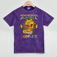 High School Level Complete Gamer Graduation Dinosaur 2021 Mineral Wash Tshirts Mineral Purple