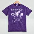 High School Level Complete Graduation Tee T-Shirt Mineral Wash Tshirts Mineral Purple