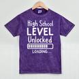 High School Level Unlocked Gamer Graduation Apparel Mineral Wash Tshirts Mineral Purple