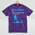 Hike-Trovert Hiking Humor Definition Introvert Mineral Wash Tshirts Mineral Purple