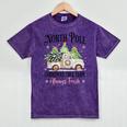 Holiday Scene Nostalgia North Pole Tree Farm Merry Christmas Mineral Wash Tshirts Mineral Purple