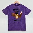 Hoot I Did It Grad Owl Holding Graduation Diploma Congrats Mineral Wash Tshirts Mineral Purple
