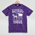 Humorous Wagon Plea Please Be Patient I'm From The 1900s Premium Mineral Wash Tshirts Mineral Purple