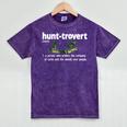 Hunt-Trovert Hunting Hunter Humor Definition Introvert Mineral Wash Tshirts Mineral Purple