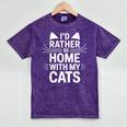 I'd Rather Be Home With My Cats Introvert Cozy Vibes Mineral Wash Tshirts Mineral Purple