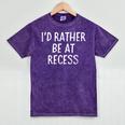 I'd Rather Be At Recess Shirt Funny Sarcastic Graduation Tee Mineral Wash Tshirts Mineral Purple