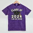 I'm Done With Class Of 2024 Graduation Done Class Of 2024 Mineral Wash Tshirts Mineral Purple