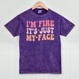 I'm Fine It's Just My Face Resting Face Mood Introvert Premium Mineral Wash Tshirts Mineral Purple I'm Fine It's Just My Face Resting Face Mood Introvert Premium Mineral Wash Tshirts Mineral Purple