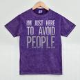 I'm Just Here To Avoid People Saying Sarcasm Introvert Mineral Wash Tshirts Mineral Purple