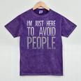 I'm Just Here To Avoid People Saying Sarcasm Introvert Mineral Wash Tshirts Mineral Purple I'm Just Here To Avoid People Saying Sarcasm Introvert Mineral Wash Tshirts Mineral Purple