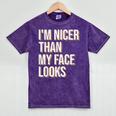 I'm Nicer Than My Face Looks Introverted Introverts Mineral Wash Tshirts Mineral Purple