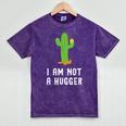 I'm Not A Hugger Cactus Not a Hugger Introvert Cute Mineral Wash Tshirts Mineral Purple