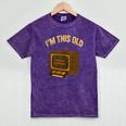 I'm This Old Please Rewind 80s 90s Nostalgia VHS VCR Mineral Wash Tshirts Mineral Purple