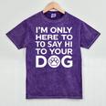 I'm Only Here To Say Hi To Your Dog Introvert Social Anxiety Premium Tri-Blend Mineral Wash Tshirts Mineral Purple