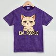 Introvert Anime Cat Ew People Mineral Wash Tshirts Mineral Purple