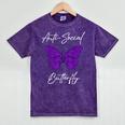 Introvert Antisocial Butterfly For Women Men Mineral Wash Tshirts Mineral Purple