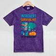 Introvert Book Lover Introvert Survival Kit Mineral Wash Tshirts Mineral Purple
