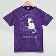 Introvert Cat With Coffee On Computer Antisocial Emo Goth Mineral Wash Tshirts Mineral Purple