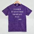 Introvert Cat Lover Quote Humor Social Introversion Mineral Wash Tshirts Mineral Purple