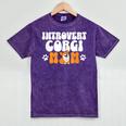 Introvert Corgi Mom Dog Pet Morca Works Dog For Men Women Mineral Wash Tshirts Mineral Purple