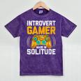 Introvert Gamer Video Games Anti Social Team Player Mineral Wash Tshirts Mineral Purple