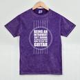 Introvert Guitarist Play Guitar Instrument Music Acoustic Mineral Wash Tshirts Mineral Purple