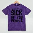 Introvert Men Women Sarcastic Saying Sick Of People Mineral Wash Tshirts Mineral Purple