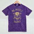 Introvert Relaxation Me Myself And Silence Skull Mechanic Mineral Wash Tshirts Mineral Purple
