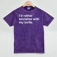 Introvert Sarcastic Turtle Owner Mineral Wash Tshirts Mineral Purple