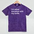 Introvert Sarcastic Turtle Owner Mineral Wash Tshirts Mineral Purple